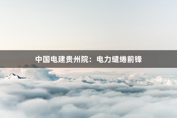 中国电建贵州院：电力缱绻前锋