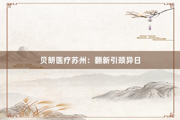 贝朗医疗苏州：翻新引颈异日